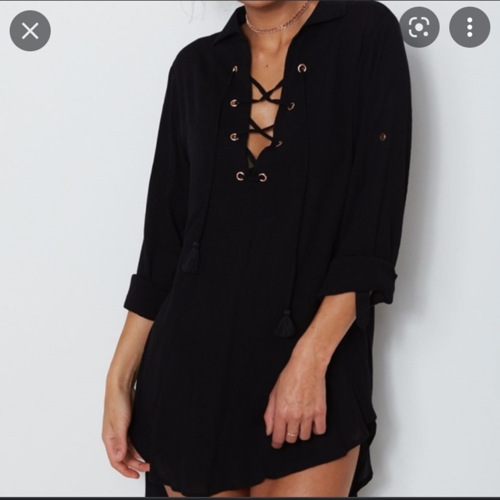 WhiteFox Dreamstate Lace-up tshirt cover up dress